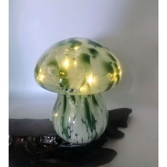 Glass Mushroom LED Light Home Decor. Fairy Lamp Green - Picture 3 of 13